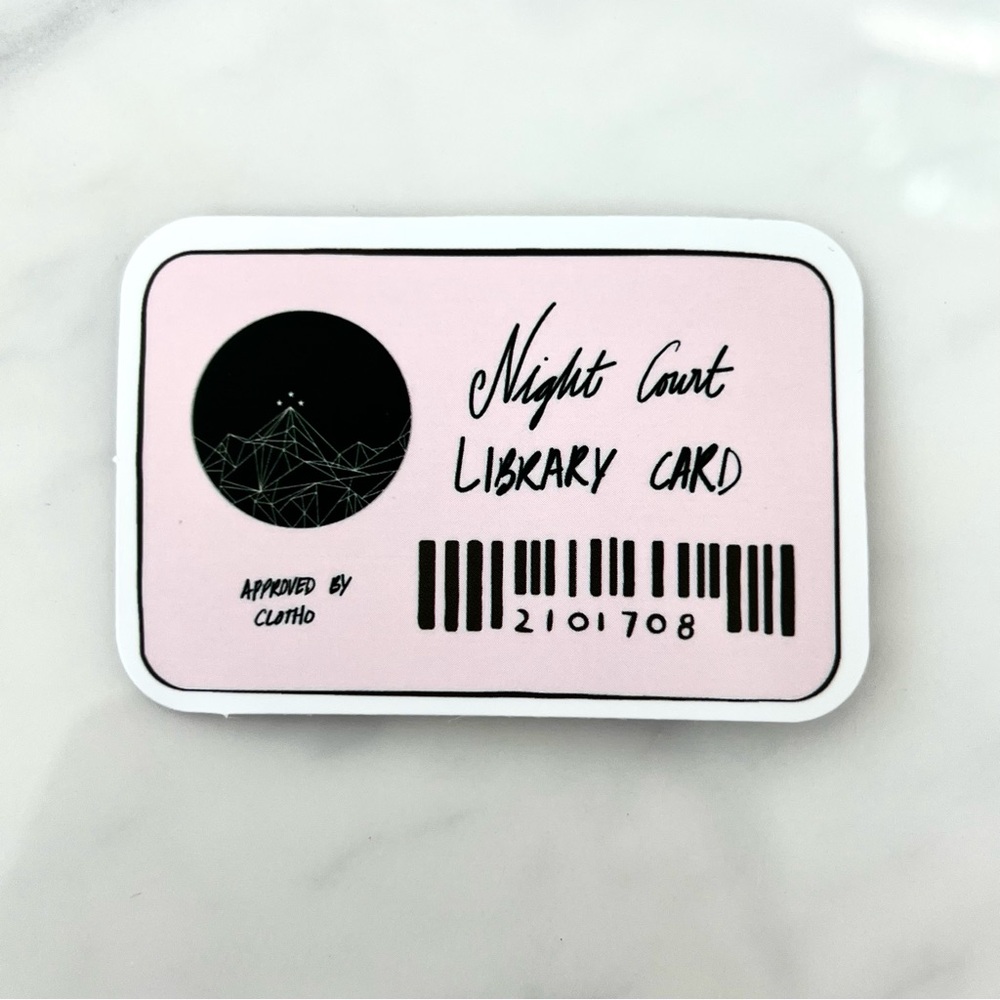 5/$10 Waterproof Vinyl Stickers ACOTAR Night Court Library Card
